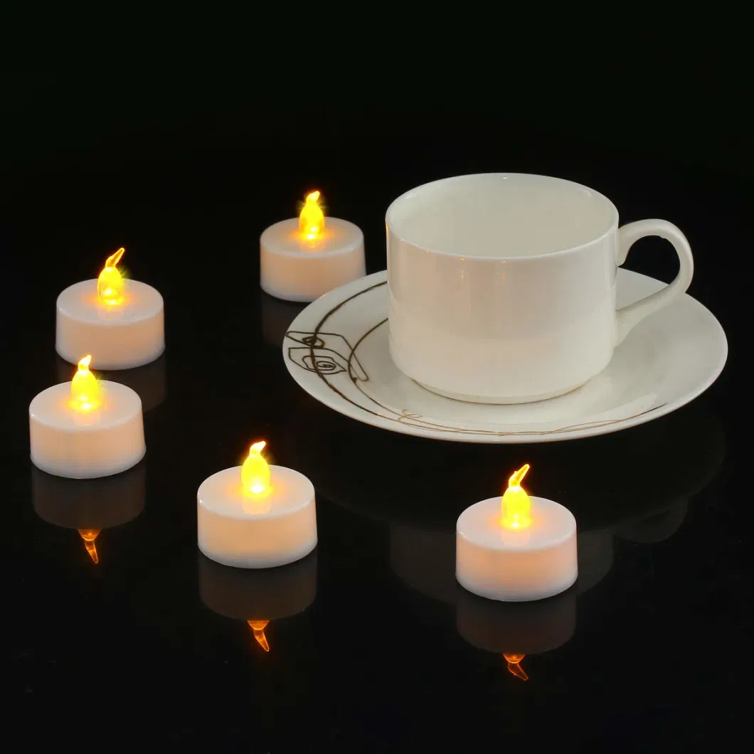 24PCS Home Decor Flameless Warm Yellow White Candle Shape Flickering LED Tea Lights