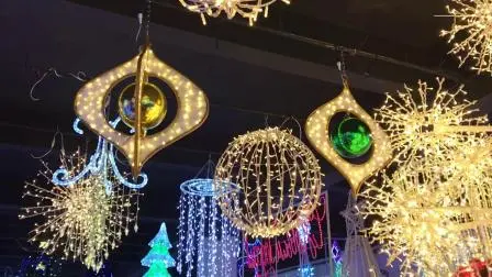 Luces de bola plegables impermeables con esfera LED para exteriores grandes de Navidad