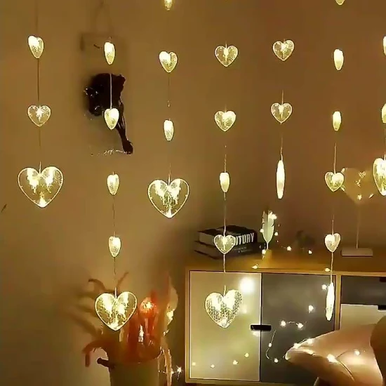 Tiktok Ideas de regalos para el día de San Valentín Ventosa Decoración de cortina de vidrio Luces de cadena