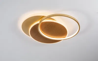 Iluminación Masivel decoración de fábrica Salón Luz de techo con latón color madera para metal+aluminio+ material acrílico