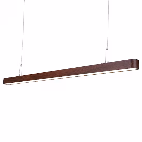 Luz pendiente LED de la decoración de la oficina de la sala de estar del color de madera de aluminio de la venta caliente moderna de China